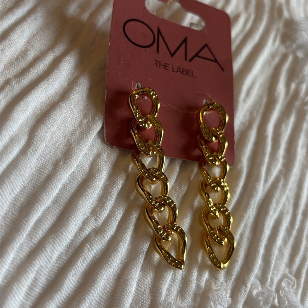 Oma The Label Osa Drop Earrings In Gold-Tone New Dangle Earrings — image 2 of 8